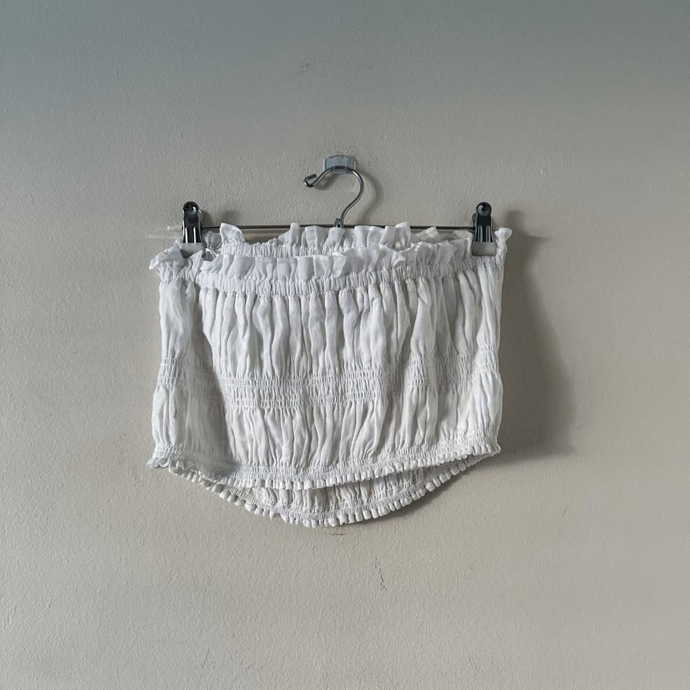 FRAME Smocked Strapless Top - Picture 7 of 7